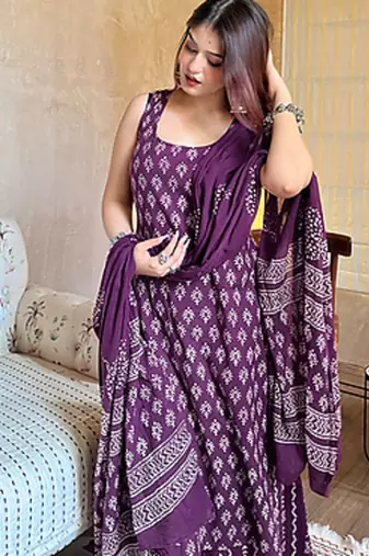 Women Ethnic Motifs Printed Regular Kurta with Palazzos & With Dupatta
