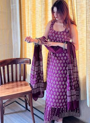 Women Ethnic Motifs Printed Regular Kurta with Palazzos & With Dupatta 5