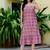 Women’s cotton blend geometric print adjustable spaghetti straps a-line midi dress