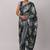 grey printed satin saree with blouse piece