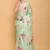 sea green printed satin saree with blouse piece