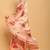 peach printed satin saree with blouse piece
