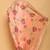 peach printed satin saree with blouse piece
