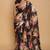 multicolor printed satin saree with blouse piece