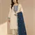 Chickoo color embroideried cotton blend semi stitched salwar suit