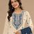Chickoo color embroideried cotton blend semi stitched salwar suit