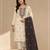 Chickoo color embroideried cotton blend semi stitched salwar suit
