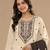 Chickoo color embroideried cotton blend semi stitched salwar suit