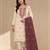 Chickoo color embroideried cotton blend semi stitched salwar suit