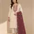 Chickoo color embroideried cotton blend semi stitched salwar suit