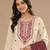 Chickoo color embroideried cotton blend semi stitched salwar suit