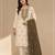 Chickoo color embroideried cotton blend semi stitched salwar suit