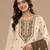 Chickoo color embroideried cotton blend semi stitched salwar suit