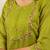 Perrot green embroidered  marina silk straight kurti pant dupatta set