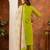 Perrot green embroidered  marina silk straight kurti pant dupatta set