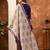 Purple embroidered  marina silk straight kurti pant dupatta set