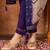 Purple embroidered  marina silk straight kurti pant dupatta set