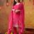 Hot pink organza plain kurta set