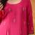 Hot pink organza plain kurta set