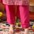 Hot pink organza plain kurta set