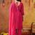 Hot pink organza plain kurta set