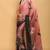 pink floral printed satin saree with black blouse piece