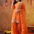 Orange silk embroidered gharara set