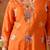Orange silk embroidered gharara set