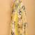 yellow printed satin saree with blouse piece