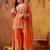 Orange chinon embroidered sharara set
