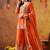 Orange chinon embroidered sharara set