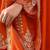 Orange chinon embroidered sharara set