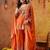 Orange chinon embroidered sharara set