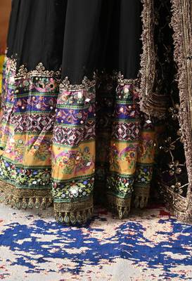 Black chiffon plain anarkali 3