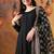 Black chiffon plain anarkali