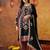 Black chinon embroidered kurta set