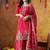 Hot pink chiffon embroidered sharara set