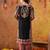 Black chinon embroidered kurta set