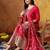 Hot pink chiffon embroidered sharara set