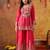 Hot pink chinon embroidered sharara set