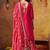 Hot pink chiffon embroidered sharara set