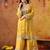 Yellow crepe embroidered sharara set
