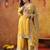 Yellow crepe embroidered sharara set