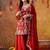 Reddish maroon chinon embroidered sharara set
