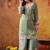 Mint green crepe embroidered sharara set