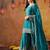 Dark blueish green chinon embroidered sharara set