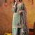 Mint green crepe embroidered sharara set