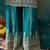 Dark blueish green chinon embroidered sharara set