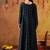 Navy blue silk woven anarkali