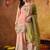 Peach tissue crepe embroidered sharara set